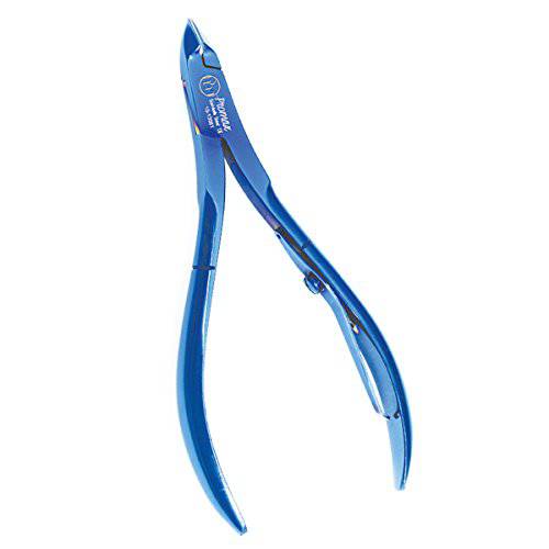 ProMax Professional Grade Cuticle Nipper/Cutter/Clipper Made of High Grade Blue Titanium Stainless Steel with Single Spring, for Nail Art Tool and Manicure and Pedicure-1/2 Jaw - 10-10052