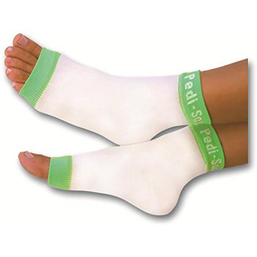 Original Pedi-Sox brand open-toe socks : Lite Material : Lime Green Trim