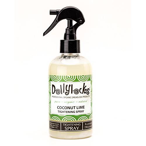 Dollylocks Professional Organic Tightening Spray - Plant Based Hair Products with Coconut Water, Aloe Vera & Sea Salt - Tighten, Strengthen, Nourish, Revitalize, Hydrate, No Frizz Loc - Coconut Lime