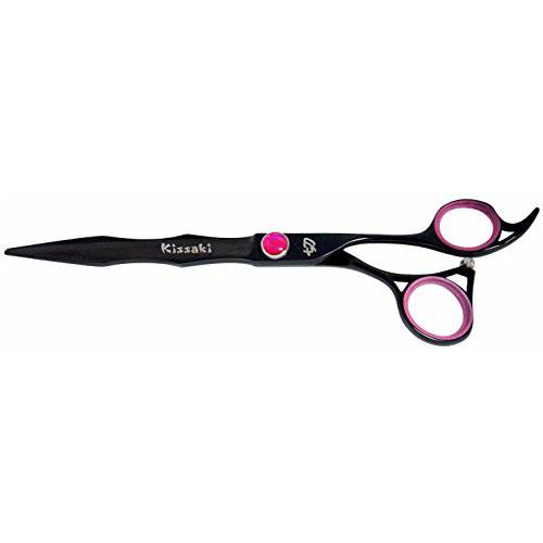 Kissaki Hair Scissors Haniku 7.0 inches Black Titanium Hair Cutting Shears Barber Scissors