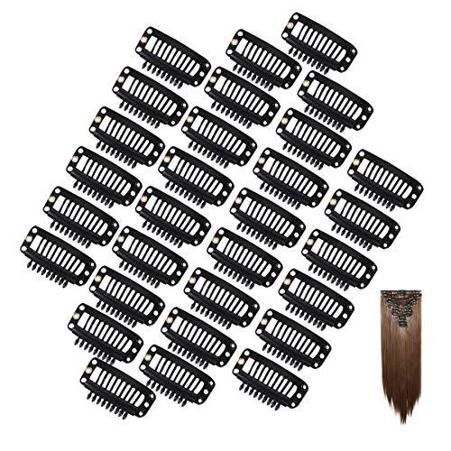 Dreamlover Hair Extension Clips, Wig Clips to Secure Wig, 9 Teeth, 30 Pack