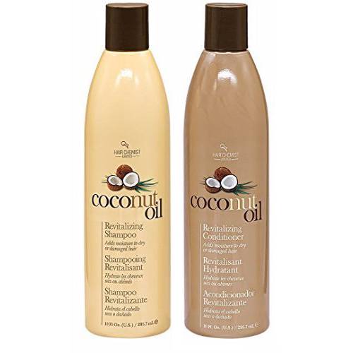 Hair Chemist Coconut Oil Revitalizing Shampoo 10 ounce and Conditioner 10 ounce (Combo)