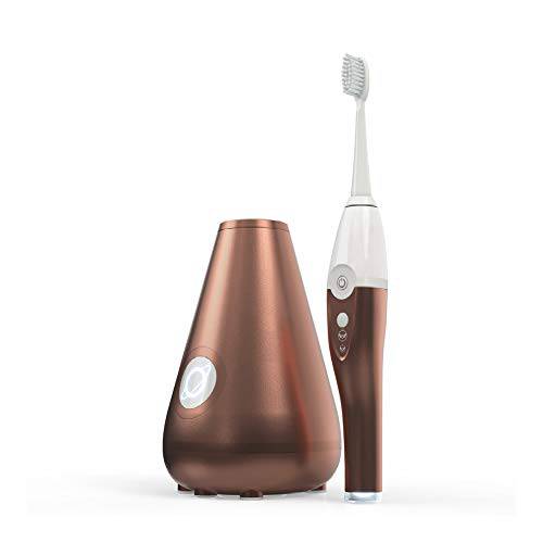 Tao Clean Umma Diamond Sonic Toothbrush and Cleaning Station, Electric Toothbrush with Patented Docking Technology, Ergonomic Handle, Dual Speed Settings, Rose Gold