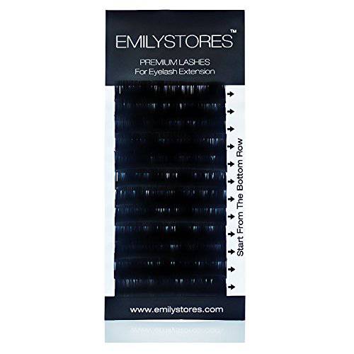 EMILYSTORES Eyelash Extensions 0.15mm Thickness J Curl Length 8mm Silk Mink Fake Eye Lashes In One Tray