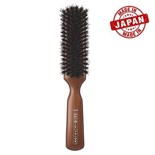 Thin Hair Brush without pain on skin : For anyone who may have trouble with thin hair .Specialized hair brush with soft hog hair for glossing your hair and preventing hair breakage. (For Brushing…)