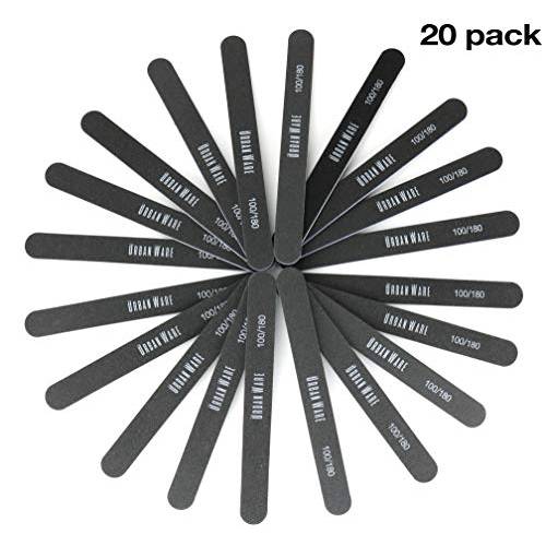 Professional Nail Files 10 Pack Double Sided 100/180 Grit Washable Buffer File 10 Pack