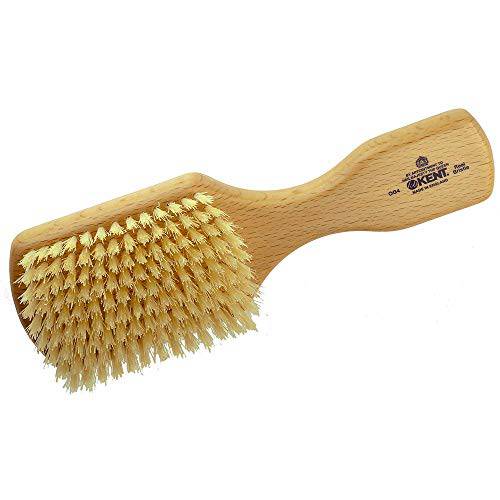 Kent OG4 Rectangular Club Beech Wood Pure White Bristle Gentleman’s Hair Brush - Medium / Thickness Hair