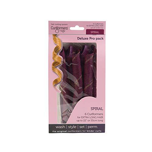 Original Heatless Hair Curlers by Curlformers • Deluxe Range Spiral Curls Top Up Pack • For Extra Long Hair Up To 22” (55 cm) • 6 No Heat Curlers (Styling Hook not included) • Healthy, Shiny & Damage Free