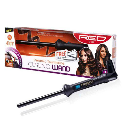Red By Kiss Ceramic Tourmaline Curling Wand (CIW02-1 inch)