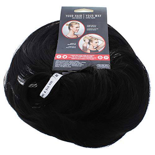 Style-a-Do/Mini-Do Duo Pack Color R2 EBONY - Hairdo Set of 2 Hair Wraps Tru2Life Heat Friendly Synthetic Formal Updo Bun Hairpiece