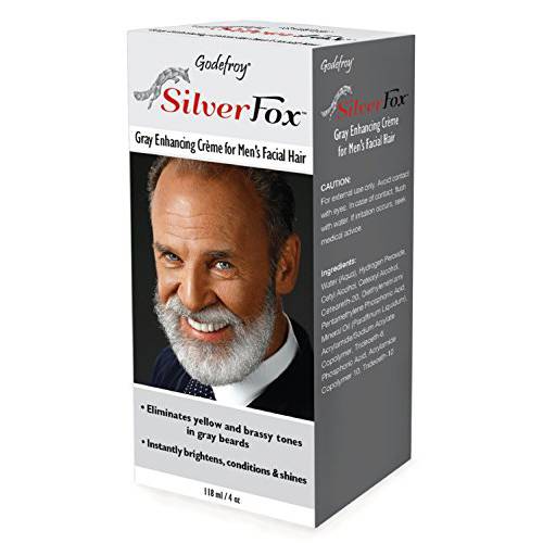 Godefroy Silver Fox Men’s Silver And Gray Beard Brightener For Caucasian Hair Types, 3 Fluid Ounce