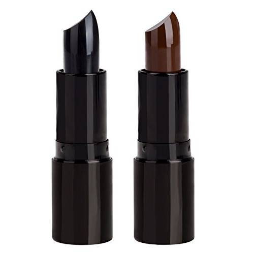 Professional Hair Color Lipstick Non-toxic Olive Oil In Crayon Cover White Temporary Hair Dyeing (2 Packs-Black+Coffee)