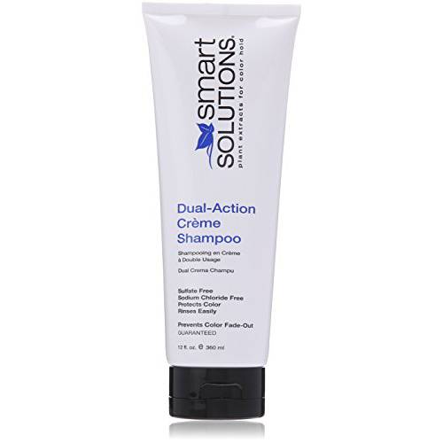 smartSOLUTIONS Dual-Action Creme Shampoo 12 oz. | Sulfate, Paraben & Sodium Chloride Free | Color Safe & Chemically Treated Hair Safe