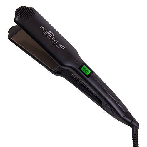 Moroccan Hit 1.75-Inch Titanium Ceramic Flat Iron Hair Straightener with Variable Temp and LCD Display