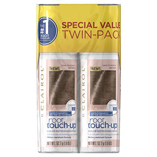 Clairol Root Touch-Up Temporary Spray, Medium Brown Hair Color, 1.8 Ounce (Pack of 2)