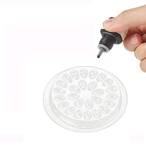 100 PCS Disposable Plastic Glue Pad for Eyelash Extensions Transparent Flower Shaped Lashes Gasket Adhesive Pigment Holder Base for Nail Art or Tattoo Ink