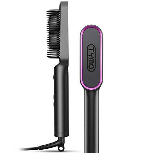 TYMO RING Hair Straightener Brush ? Hair Straightening Iron with Built-in Comb, 20s Fast Heating & 5 Temp Settings & Anti-Scald, Perfect for Professional Salon at Home