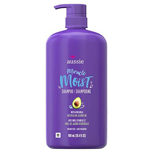 Aussie Paraben-Free Miracle Moist Shampoo with Avocado & Jojoba for Dry Hair, 30.4 Fluid Ounce, (Pack of 4)