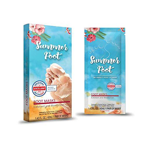 Summer Foot Premium Foot Masks for Soft Feet Double Pack | Exfoliating Foot Peel Remove Callus & Repair rough heels | 2 Pairs | Tested in Germany | Best Results