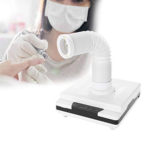 2 in 1 Powerful Nail Dust Suction Collector 60W Strong Power Nails Fan Dust Remover Collector Manicure Vacuum Cleaner Telescopic Tube Retractable Elbow Design(US Plug)