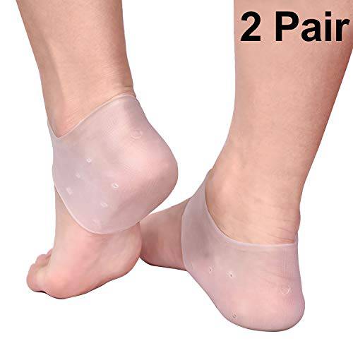 Moisturizing Gel Heel Sock, Breathable Silicone Moisturizing Heel Socks Cushion Foot Sleeve to Relieve Pain and Pressure from Plantar Fasciitis, Protect Bone Heel Spurs & Cracked Foot Skin Care,2 Pair