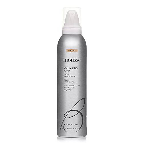Brocato Mousse Volumizing Foam, 8.5 Oz | Touchable Soft Volume For Textured Or Curly Styles | Lightweight Hair Styling Mousse
