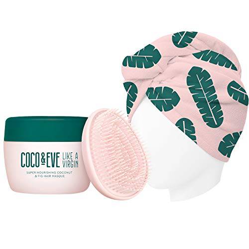 Coco & Eve That’s A Wrap Bundle - Hair Mask, Tangle Tamer and Microfiber Hair Towel Wrap for All Hair Types | Hair Masque with Shea Butter & Argan Oil for Hair Repair & Intense Hydration