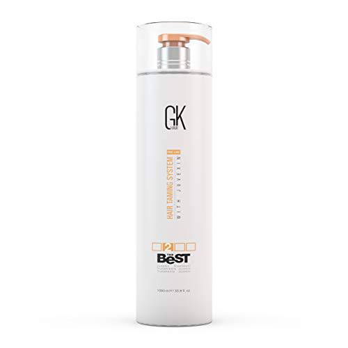 GK HAIR Global Keratin The Best (33.8 Fl Oz/1000ml) Smoothing Keratin Hair Treatment - Professional Brazilian Complex Blowout Straightening For Silky Smooth & Frizz Free Hair