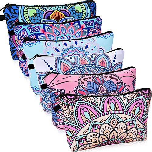 6 Pieces Makeup Bag Toiletry Pouch Waterproof Cosmetic Bag with Zipper Travel Packing Bag 8.7 x 5.3 Inch Small Cosmetic Bag Accessory Organizer for Women and Men (Multicolor Style)