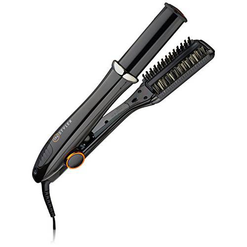 InStyler Max 1.25 Black 2-Way Rotating Iron with Sectioning Comb - Heated Tourmaline Ceramic Barrel Straightens Without Creasing for Blowout Styling & Increased Hair Volume - For All Hair Types