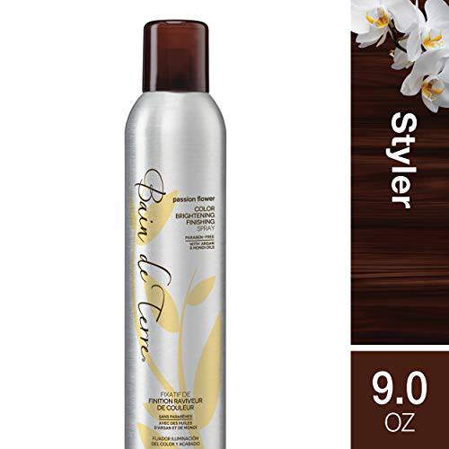 Bain de Terre Color Brightening Finishing Hair Spray Hairspray | Passion Flower | Argan & Monoi Oils | 9 Fl Oz
