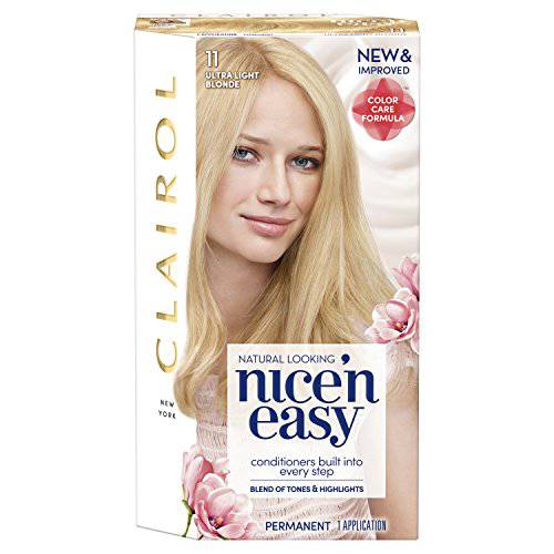 Clairol Nice’n Easy Permanent Hair Dye, 11 Ultra Light Blonde Hair Color, Pack of 1