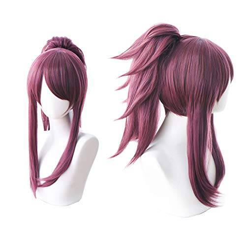 17.7 Women’s Straight Purple Cosplay Wig Halloween Wig