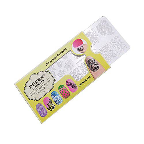 PUEEN Nail Art Stamping Plate - Fairytale Lover 02-125x65mm Unique Nailart Polish Stamping Manicure Image Plates Accessories Kit BH000662