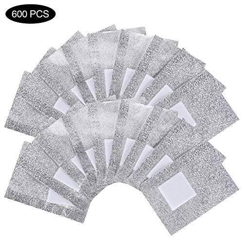 600 Pcs Gel Nail Polish Remover Soak Off Foil Removal Wraps with Large Cotton Pad