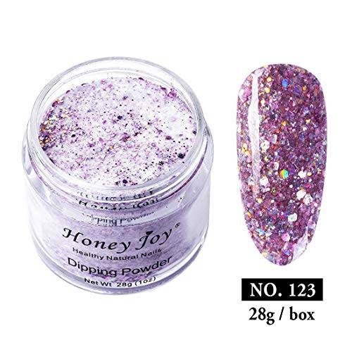 28g/Box Pink Shine Glitter Hexagon Sequins Paillette Dip Powder Nails Dipping Nails Long-lasting Nails No UV Light Needed, (No.123)