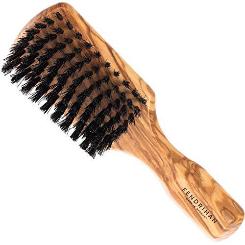 Fendrihan SMALL Men’s Hairbrush Pure Boar Bristle with Real Olivewood Handle 6.75 Inches, Made in Germany