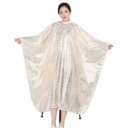 Echaprey Professional Salon Hair Styling Cape Peacock Pattern Adults Hair Cutting Coloring Styling Apron Barber Gown (Gold)