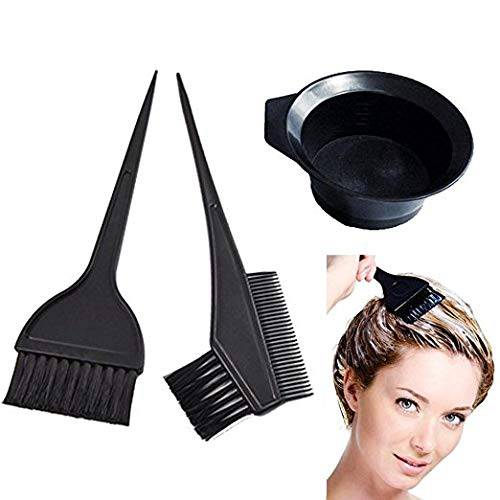 Cotton Fly 3 Pcs Professional Salon Hair Coloring Dyeing Kit - Dye Brush & Comb/Mixing Bowl/Tint Tool by Marketing Eye USA Inc.
