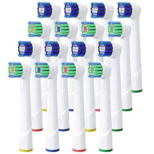 Replacement Toothbrush Heads for Oral B Braun Electric Toothbrush - 16 Pack Compatible with Oral B Cross Action/Pro1000/9000/ 500/3000/8000 Toothbrush.