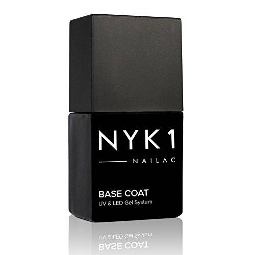 NYK1 Nailac Professional Base Coat Clear Gel Nail Polish - Salon Quality Soak Off LED and UV Nail Gel - Shellac Compatible (10ml)