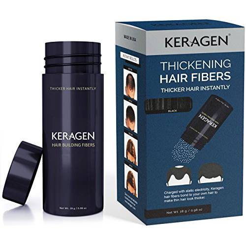 Hair Fibers Medium Blonde | Thickening Hair Powder Fibers for Building and Filling Thinning Hair | Ideal for Men and Women | Keragen Fibers gives you Fuller, Thicker Hair Instantly