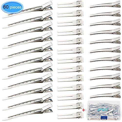 EAONE 60 Pieces Alligator Hair Clips, Hair Bow Clips Duck Bill Metal Hair Clip Professional Sectioning Clips Hairpins Assorted Size(1.80 Inch,2.36 Inch,3.5 Inch) for Salon Women Girls Bows DIY Accessories