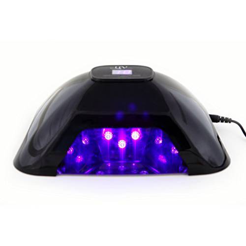 UV-NAILS LED Nail Dryer Salon Quality with Motion Sensor and LCD Screens, Dry Time for Any Gel is 20, 30 or 60 Seconds, 36 Watts, Black