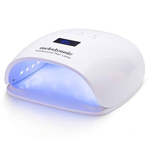 MelodySusie UV LED Nail Lamp True 54W Professional Nail Dryer for Gel Nail Polish Curing Lamp with 3 Timer Setting, Automatic Sensor, LCD Display, Detachable Tray Nail Art Tools Accessories