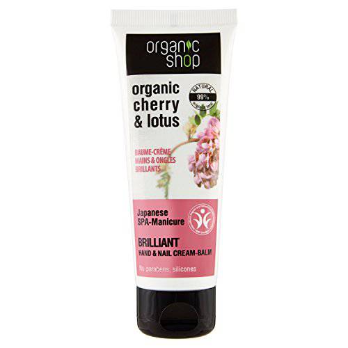 Organic Shop Hand & Nail Cream-Balm Organic Cherry & Lotus 75ml