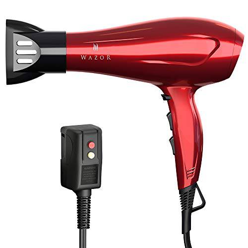 Ceramic Infrared Lightweight Hair Dryer with Diffuser, 1875W Professional Grade Ionic Blow Dryer Quite Hairdryer DC Motor, 2 Speeds and 3 Heat Settings, Cool Button, Concentrator, Comb