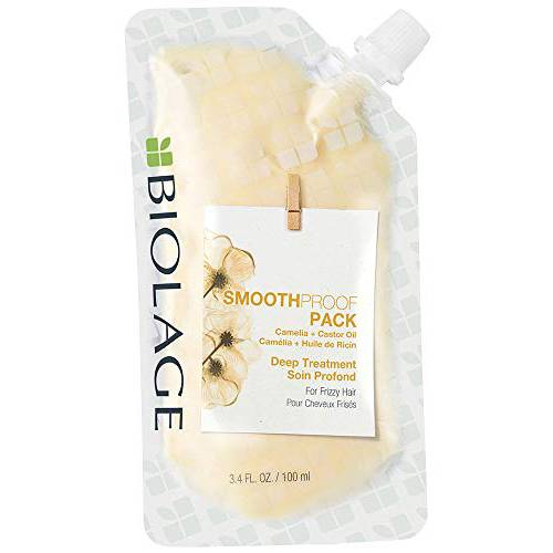 BIOLAGE Smooth Proof Deep Treatment Pack | Multi-Use Hair Mask Controls Frizz | With Camellia & Castor Oil | Vegan & Paraben-Free | For Frizzy Hair | 3.4 Fl. Oz.