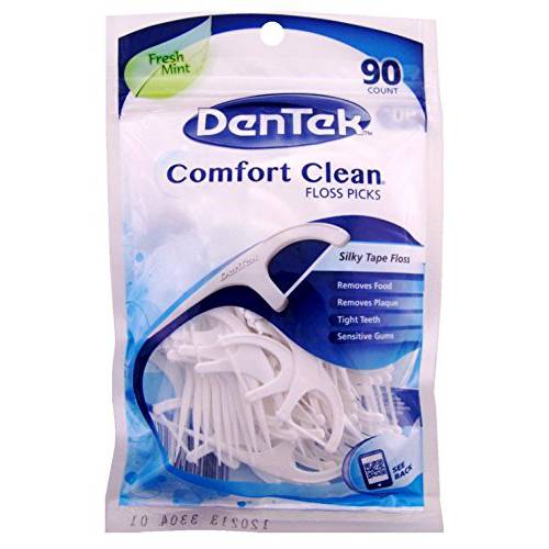 DenTek Comfort Clean Sensitive Gums Floss Picks | Soft & Silky Ribbon | 19 Count Each | Pack of 3