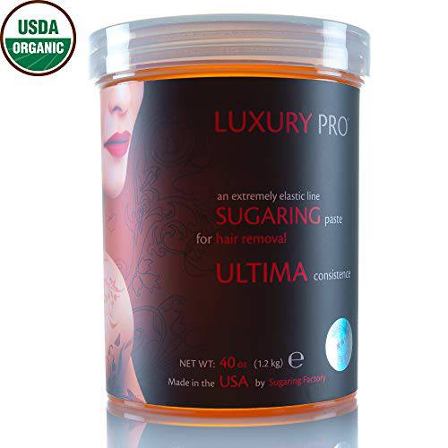 Sugaring Paste Luxury Pro – Organic Hair Removal - Hard - Paste for Brazilian Bikini 40 oz / 2.5 lbs - Sugar Wax Hair Remover - Professional Skills Required